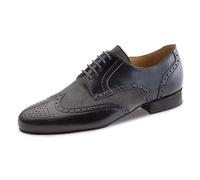 Werner Kern Chaussures de Danse pour Hommes 28023 - Cuir/Velours Noir/Gris - Pointure Normale - Talon Standard de 2 cm - Taille: UK 8