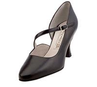 Werner Kern Chaussures de danse Rita 5,5 pour femme - En cuir noir - Normal - Talon évasé de 5,5 cm - Fabriquées en Italie, Noir , 37 1/3 EU