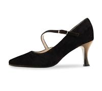 Werner Kern Chaussures de Danse Sarah pour Femme - en Daim Noir - Normal - Talon évasé de 6,5 cm - Fabriquées en Italie