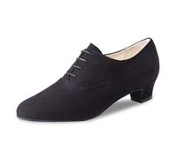 Werner Kern Chaussures d'entraînement Olivia 3,4 Comfort pour femme - En daim noir - Pour pieds larges - Talon bloc de 3,4 cm - Semelle en daim - Fabriquées en Italie, Noir , 37 1/3 EU