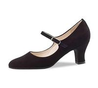 Werner Kern Damen Tanzschuhe Ashley 6 - Veloursleder Schwarz - Normal - 6 cm Cuban Absatz - Größe: UK 5