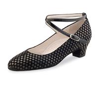 Werner Kern Femmes Chaussures de Danse Alice - Cuir Noir Quadratino - 3,4 cm [UK 7]