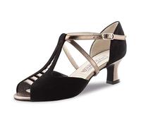 Werner Kern Femmes Chaussures de Danse Holly - Suéde Noir/Chevro Antique - 5,5 cm [UK 6]