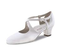 Werner Kern Femmes Chaussures de Mariage Gala 4,5 LS - Satin Blanc - 4,5 cm Cuban - Semelle en Cuir Nubuck [UK 4.5]