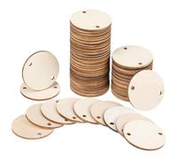 Wernfale 200 Pièces Étiquettes Circulaires en Bois Étiquettes de Tableau d'anniversaire avec 2 Trous pour Planche d'anniversaire Planche de Corvée Bricolage Artisanat, 1,5 Pouces