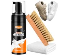 WERNMIND 3PCS Kit De Nettoyage Pour Chaussures En Daim Blanc Mousse 5,07Oz /150ML Tissu Tennis Mesh Cuir Bottes Toile Chaussures De Sport Golf Kit De Nettoyage Ensemble De Brosses