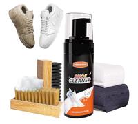 WERNMIND 5PCS Kit De Nettoyage Pour Chaussures En Daim Blanc Mousse 5,07OZ/150ML Tissu Tennis Mesh Cuir Bottes Toile Chaussures De Sport Golf Kit De Nettoyage Ensemble De Brosses