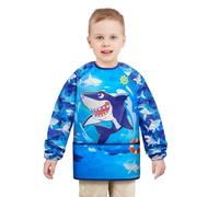 WERNNSAI Blouse de Requin pour Tout-petit - Blouses d'art pour Enfants pour Garçons âgés de 3 à 8 ans Blouses d'artiste de Peinture de Requin Blouses Imperméables pour Tout