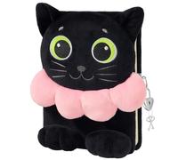 WERNNSAI Chat Noir avec un collier rose Journal Secret pour Fille avec Clés et Cadenas