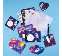 WERNNSAI Ensemble de papeterie pour enfants Univers Penpal Astronaute Garçons Papeterie Papier Lettre Écriture Papeterie Écriture avec enveloppes, cartes de vœux, autocollants, stylo d'écriture