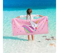 WERNNSAI Licorne Enfant Serviette de Plage - 76x150 Cm Serviettes de Bain Anti-Sable à Séchage Rapide pour Filles Ultra-Douce et Absorbante,Serviette de Camping, de Voyage Et de Pique-Nique