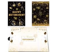 WERNNSAI Livre d'or pour la retraite - Livre d'or à couverture rigide avec inscription « Happy Retirement » - Livre d'or alternatif Polaroid pour homme et femme - Fournitures de décoration de fête