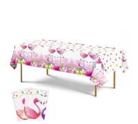 WERNNSAI Nappe Flamant Rose - 2 PCS Nappe Jetable en Plastique pour Fête Luau Tropicale Fournitures de Fête Ananas pour Décoration de Pique-Nique Anniversaire Fille Enfant 137 x 274 cm