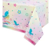 WERNNSAI Nappe Licorne - 1 PC Décorations d'anniversaire Licorne Nappes Arc-en-Ciel Décorations de Table Arc-en-Ciel pour Enfants Filles Anniversaire Baby Shower Fournitures 137 X 274 Cm