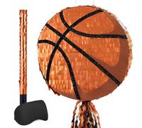 WERNNSAI Piñata de basketball - Décoration de fête d'anniversaire de basketball, piñata sportive avec bandeau et bâton pour la décoration de fête de joueur de sport, fournitures de fête pour