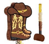 WERNNSAI Pinata de Cowboy - Pinata de Fête Western avec Bandeau et Bâton pour Femmes Hommes Décoration de Fête d'Anniversaire du Far West Sauvage Rétro Cowboy Rodéo Célébration de Bachelorette