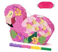WERNNSAI Piñata Flamant - Fête Hawaïenne Luau Flamant Rose avec Bandeau et Bâton Décorations de Jeu De Fête Aloha Tropicale pour Enfants Filles Fournitures D'anniversaire de Piscine D'été