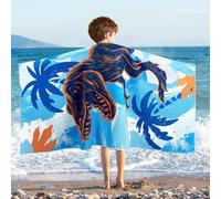 WERNNSAI Serviette de plage dinosaure pour garçons - 76,2 x 152,4 cm, séchage rapide, anti-sable, super douce, absorbante, pour piscine, camping, voyage, sports de plein air, pique-nique