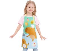 WERNNSAI Tabliers de Cuisine - Capybara Tablier pour Filles Imperméables Enfant avec Poche et Réglable Peinture Artisanat Peinture Cuisine Jardinage pour Enfants 6-10 Ans