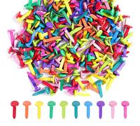 Werownsgso 200 Pièces Attaches Parisiennes，8x16mm Mini Brads Métal avec Tête Ronde,Brads pour Scrapbooking Décoration, DIY Loisirs Créatifs, Craft Papier Estampage Accessoires (Multicolore)