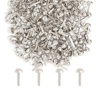 Werownsgso 200 Pièces Attaches Parisiennes，8x16mm Mini Brads Métal avec Tête Ronde,Brads pour Scrapbooking Décoration, DIY Loisirs Créatifs, Craft Papier Estampage Accessoires (Argent)