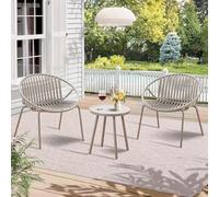 Werph Ensemble de Meubles de Patio 3 pièces avec Table de bistrot et chaises, Ensemble de Patio avec chaises de Porche et Table, Ensemble de Conversation pour Jardin, Piscine