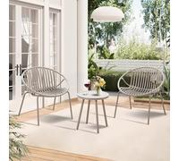 Werph Ensemble de Meubles de Patio 3 pièces avec Table de bistrot et chaises, Ensemble de Patio avec chaises de Porche et Table, Ensemble de Conversation pour Jardin, Piscine