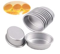Werpower D00 Lot de 10 mini moules ovales en alliage d'aluminium pour fromage, gâteau, pain, tarte, pudding, gelée