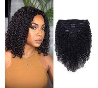 Curly Clip In Extension Human Hair 3C 4A Kinky Curly Clip Ins Full Head for Black Women Brazilian Remy Human Hair Natural
