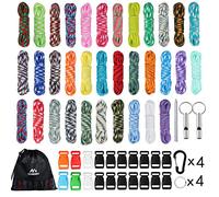 Werpower MONOBIN 550 Paracord Bracelet Kit - Type III Survival Parachute Cord Combo Crafting Kit with Buckle, Carabiner and Key Ring for Making Paracord Bracelet, Dog Collar, Lanyard