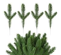 WertFix Lot de 60 branches de pin artificielles, Branches de pin artificielles comme du vrai - Pour couronne de l'Avent, guirlande de Noël, décoration de table et bouquets - Décoration de Noël pour la