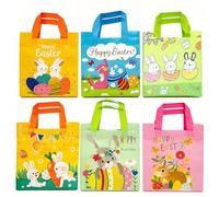 WertFix Sacs de Pâques 12 pièces - Sacs Cadeaux Réutilisables en Tissu Non Tissé - Idéal pour Chasse aux Œufs & Décoration de Pâques