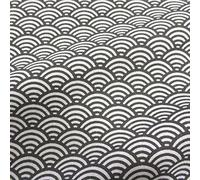 Werthers Stoffe Tissu en Coton au mètre Japon ondulé Anthracite Gris Blanc Seigaiha Kimono Tendance Tendance