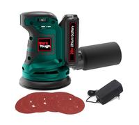 Wertough SA002 Ponceuse orbitale aléatoire sans fil 20 V Vitesse 6 étapes avec batterie 2,0 A et chargeur rapide, 1 roue de ponceuse 125 et 6 papiers abrasifs de 125 mm avec sac à poussière Vert