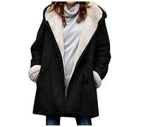 WERVOT Manteau d'hiver pour femme - En cachemire - Rétro - Avec capuche - Doublé chaud - Avec poches - Manches longues - Grande taille - Beige - XXXXXL