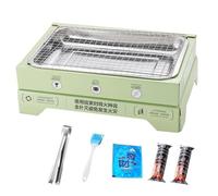 Werwing Barbecue portable pliable - Foyer compact pour camping et pique-nique avec sac de transport, cuisine en plein air (80 pièces de charbon)