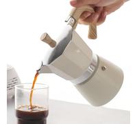Werwing Cafetière italienne à moka de 283,5 g - cafetière expresso pour 6 tasses à expresso de camping - percolateur à café cubain manuel pour cappuccino ou latte (beige)