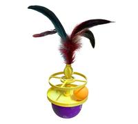Werwing Jouet interactif auto-redressant pour chat avec boules de plumes - Jouet durable pour chatons et chats adultes, jeu d'exercice de chasse en intérieur, 16,5 x 23,9 cm