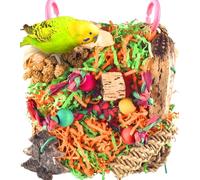 Werwing Jouets pour oiseaux pour perroquets et perruches - Hamac en jonc de mer naturel avec jouets de recherche et de déchiquetage | Aire de jeu à mâcher, balançoire et perchoir pour calopsitte