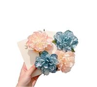 Werwing Lot de 2 pinces à cheveux pivoines élégantes en forme de fleur (rose et bleu)