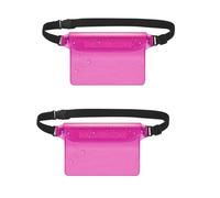 Werwing Lot de 2 pochettes de taille étanches - Support de téléphone sécurisé pour la natation, la plage, la plongée avec tuba, le kayak, la piscine et le parc aquatique, rose, Taille unique, Simple
