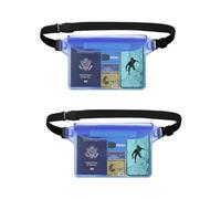 Werwing Lot de 2 pochettes de taille étanches - Support de téléphone sécurisé pour la natation, la plage, la plongée avec tuba, le kayak, la piscine et le parc aquatique, bleu, Taille unique, Simple