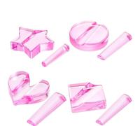 Werwing Lot de 4 moules en relief pour nail art - Cœur, étoile, rond et carré en métal - Outils de pliage pour breloques et designs d'ongles