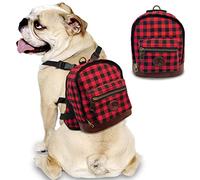 Werwing Sac à dos pour chiens de petite taille - Joli harnais avec distributeur de sacs à déjections canines intégré, design en cuir synthétique | Sac de transport portable pour chiot pour la