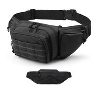 Werwing Sac banane tactique imperméable Oxford pour randonnée, pêche et chasse | Sac de taille réglable avec fermetures éclair verrouillables