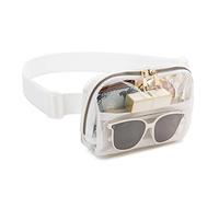 Werwing Sac banane transparent pour femme - Sac banane résistant à l'eau avec sangle réglable, approuvé par les stades, pour concerts, course à pied et voyage, joli sac à main transparent, blanc,