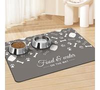 Werwing Tapis d'alimentation pour chiens et chats - Absorbant, imperméable, antidérapant, séchage rapide, tapis de nourriture pour chien avec design élégant, 50,8 x 30,5 cm, grande protection de sol