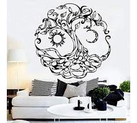 WERWN Arbre de Vie Stickers muraux Symboles Abstraits Lune Soleil Jour et Nuit Vinyle Mur Salon TV Fond Art Stickers muraux