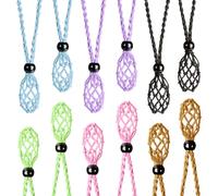 Weryerker 12pcs Crystal Cage Collier Porte Collier Collier Cordon 1.57 Cordon Réglable Tissé Main, 1.57 inches, Cordon, Pas de pierre précieuse