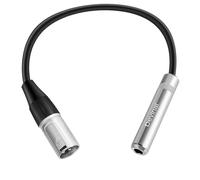 WERYUY XLR Male to 1/4"" Female calbe,3 Pin Male to 6.35mm Socket Audio Cord,XLR Plug to TS/TRS Quarter inch Adapter Connector Converter Metal Construction 1 feet (30 cm)
